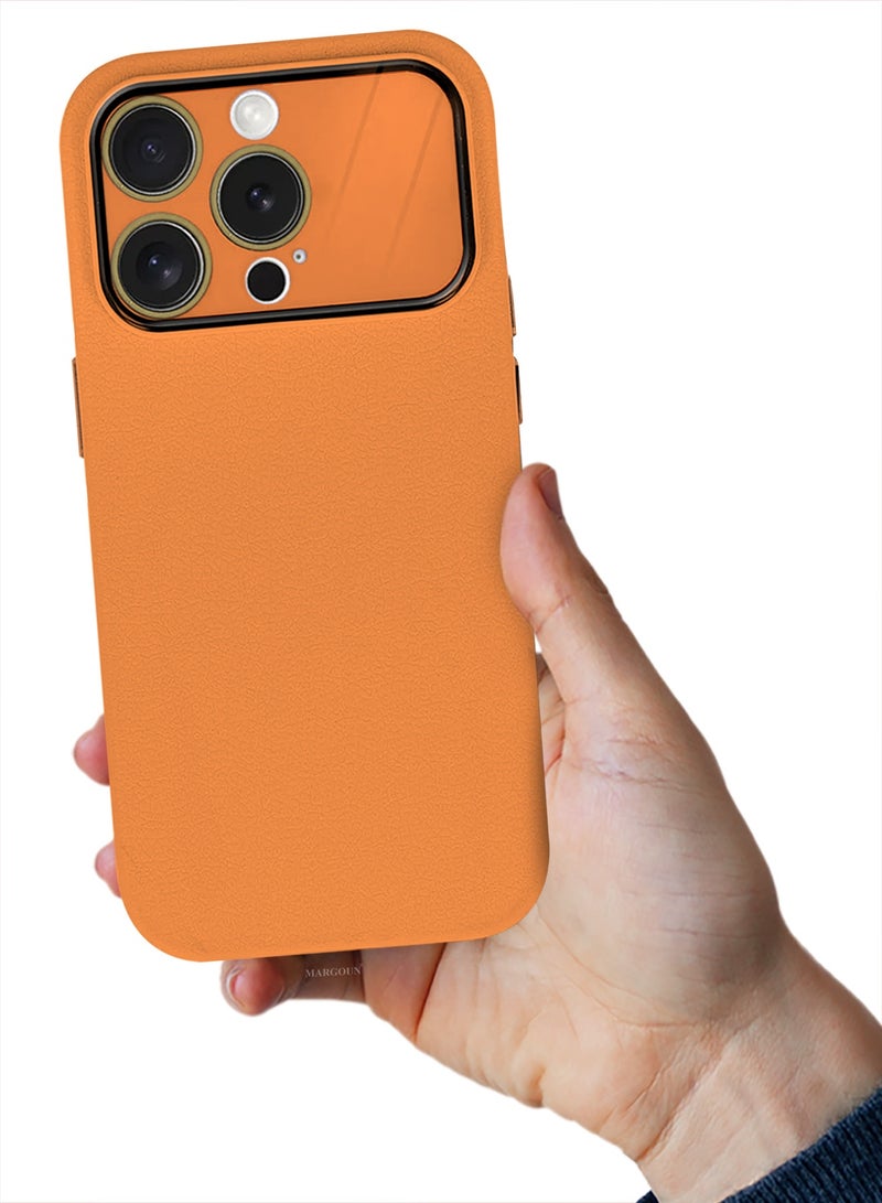 Hard Silicone Case Cover for Apple iPhone 14 Pro Max - Cover with Camera Protection Bumper - Auto Focus Design - Orange - Image 2