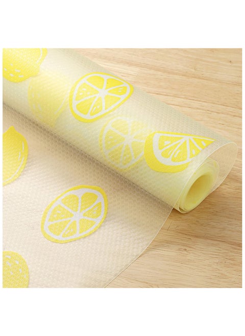 Shelf Liner 45*150cm(x3rolls) for Kitchen Cabinets Non Adhesive Drawer Liner EVA Refrigerator Liners Waterproof Durable Drawer Mats Non Slip Cabinet Liners for Shelves(lemon)
