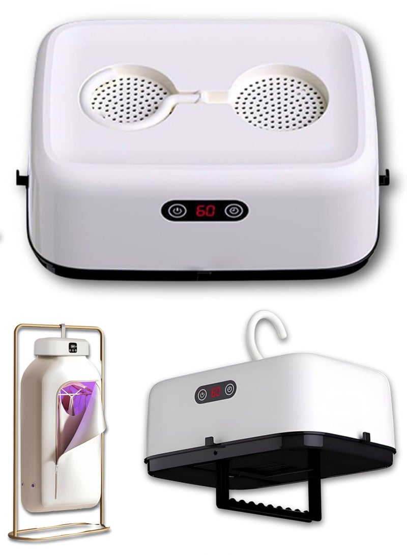 ARGT مجفف غسيل محمول، مجفف كهربائي صغير 600 واط مع حقيبة مجفف قابلة للطي، مجفف سفر مدمج مع مؤقت للملابس، RV، شقة، استخدام منزلي، مثالي للأقمشة الحساسة - Image 1