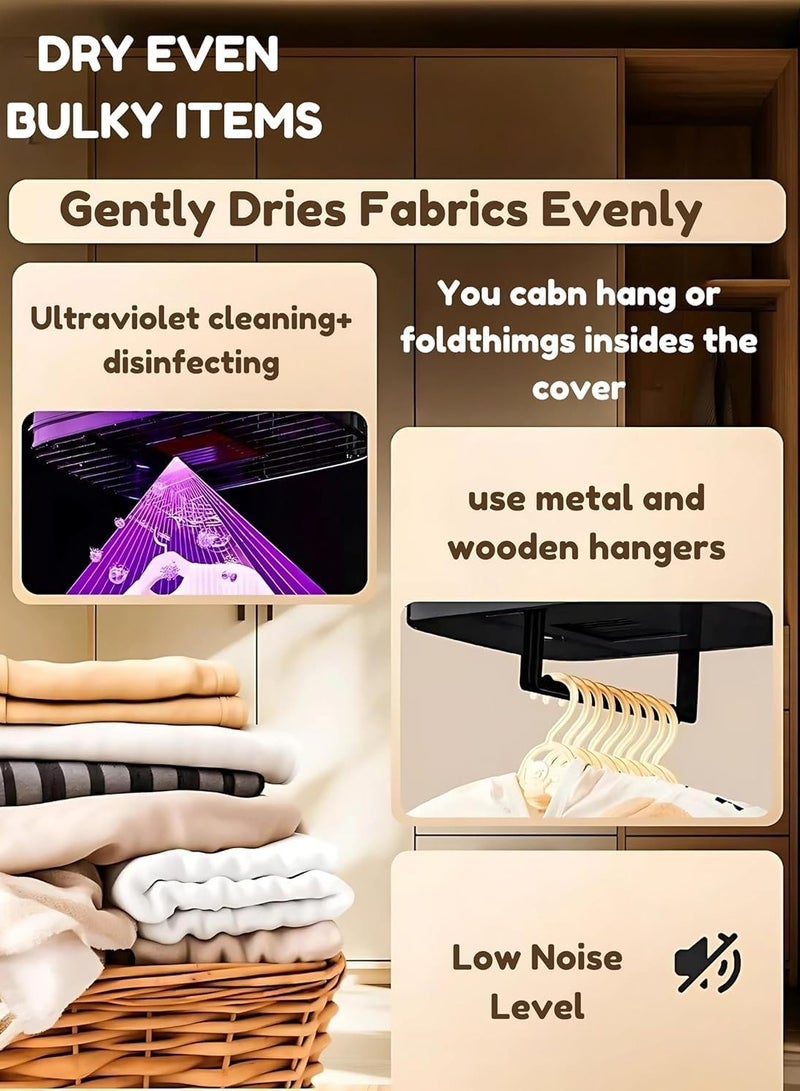 ARGT مجفف غسيل محمول، مجفف كهربائي صغير 600 واط مع حقيبة مجفف قابلة للطي، مجفف سفر مدمج مع مؤقت للملابس، RV، شقة، استخدام منزلي، مثالي للأقمشة الحساسة - Image 3