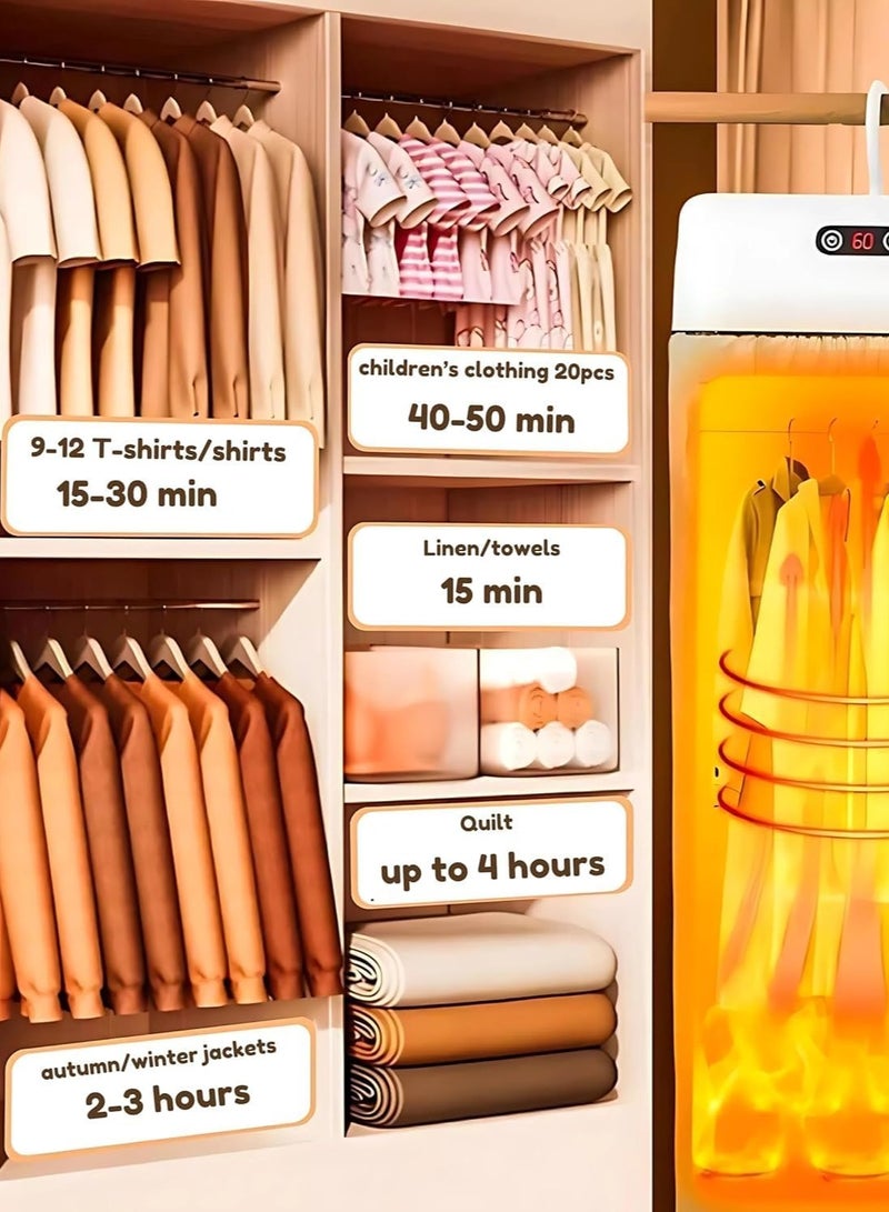 ARGT مجفف غسيل محمول، مجفف كهربائي صغير 600 واط مع حقيبة مجفف قابلة للطي، مجفف سفر مدمج مع مؤقت للملابس، RV، شقة، استخدام منزلي، مثالي للأقمشة الحساسة - Image 4