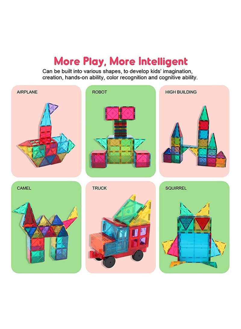 Loquat Magnetic Building Blocks, 100pcs Kids Magnetic Tiles Building Sets, 3D  Building Blocks Construction Educational STEM Toys Gifts for Toddlers Boys Girls 3 4 5 6 7 8 9 10 + Year Old - Image 3