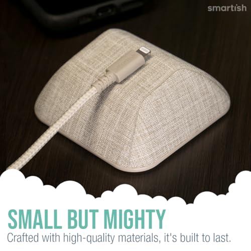 Smartish® Magnetic Cord Holder - Cable Wrangler Organizer with Magnet Clips for Charger Management on Desktop, Nightstand, or Side Table for All Cables, USB-C, Lightning Cables - Lightly Toasted Beige - Image 3