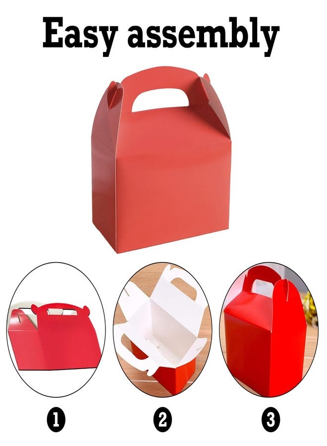 Odowalker 30 Pack Bright Color Party Favor Treat Boxes, 6.2 x 3.6 x 3.3 Inch Paper Gable Gift Boxes with Handles, Rainbow Party Treat Boxes, Cardboard Goodie Boxes for Candy, Macarons, Cookies, Snacks, Theme Birthday Party, Valentine's Day - Image 4