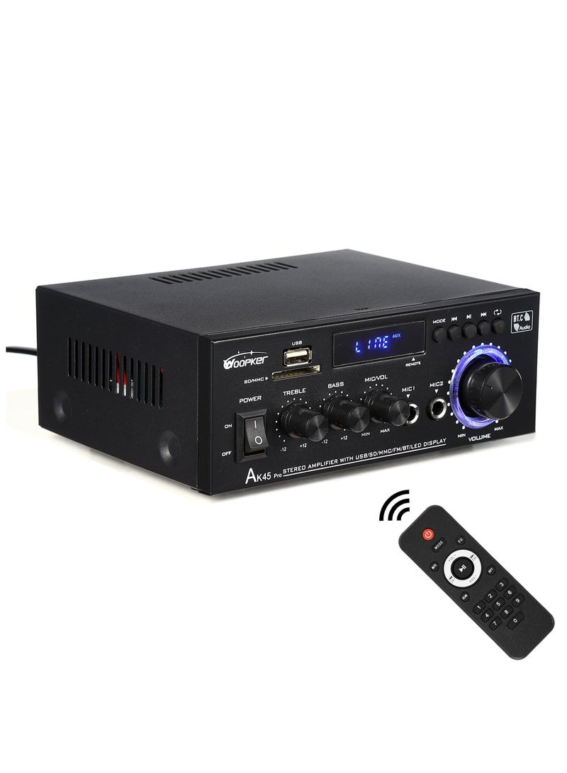 AL RAID AK45 Pro Home Audio Amplifier Receivers with Bluetooth 5.0-2 Channel 30W Power Home Theater Stereo with USB, SD, FM, 2 Mic in,Stereo Audio Amplifier Receivers for Studio,Home,Karaoke - Image 1