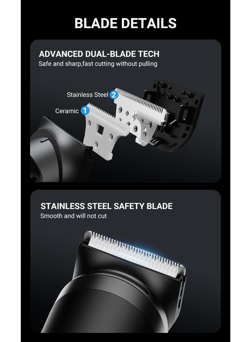 CLIPCLEAN Groin & Body Hair Trimmer for Men, Electric Pubic Hair Trimmer Shaver for Private Parts, Replaceable Waterproof Wet/Dry Groomer with Dual-Blades, Wireless Charging - Image 4