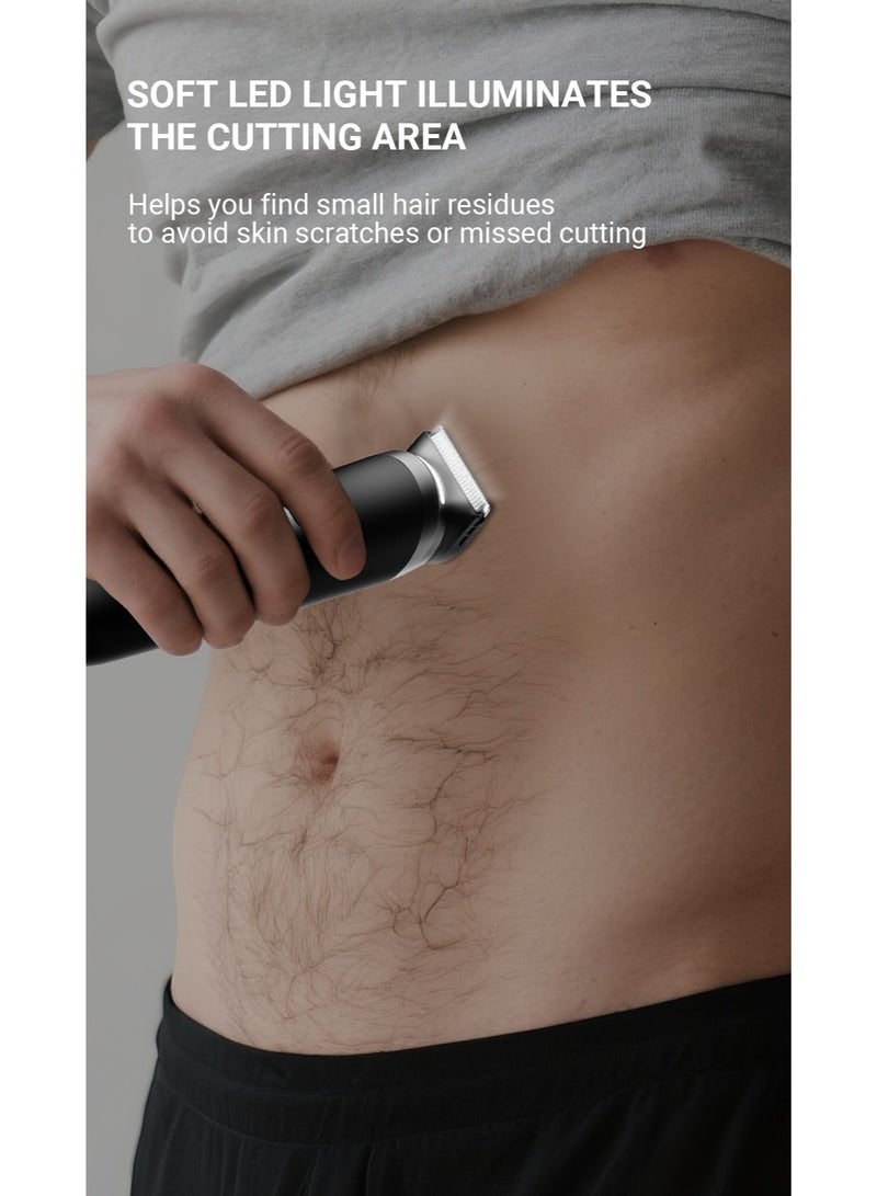 CLIPCLEAN Groin & Body Hair Trimmer for Men, Electric Pubic Hair Trimmer Shaver for Private Parts, Replaceable Waterproof Wet/Dry Groomer with Dual-Blades, Wireless Charging - Image 5