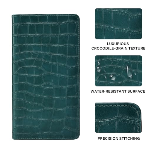 Peisicne Car Registration and Insurance Holder, Teal Green Vehicle Glove Box Car Organizer with Magnetic Closure for Documents, Cards, License Car Organization, 1 Pack - Image 4