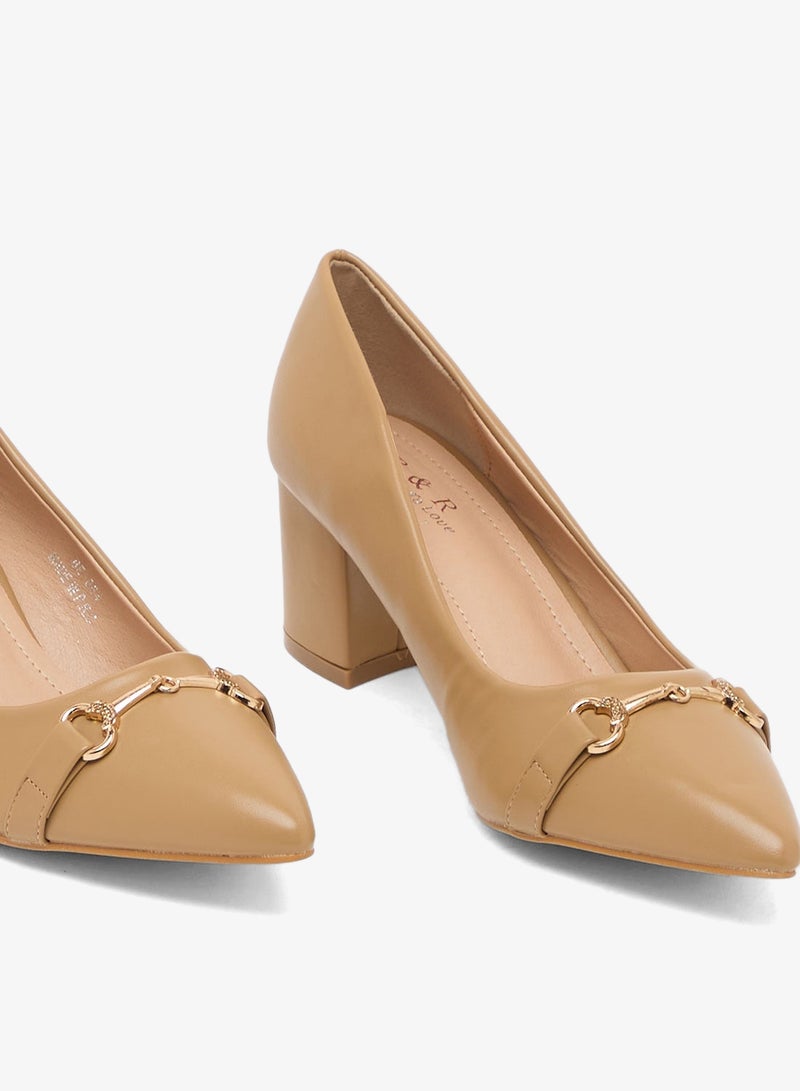 بي ار حذاء بكعب مربع مدبب - Image 4