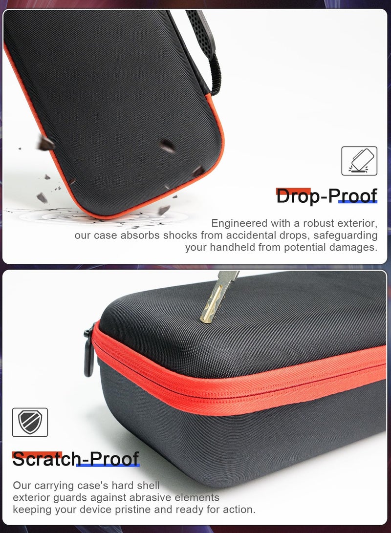 SYOSI Carrying Case for ROG Ally With Bracket Double Layer Zipper with Compartments Bright Hard Velvet Anti-Scratch Inner Layer Dustproof Dropproof Protection and Convenience for ROG Ally Black - Image 4