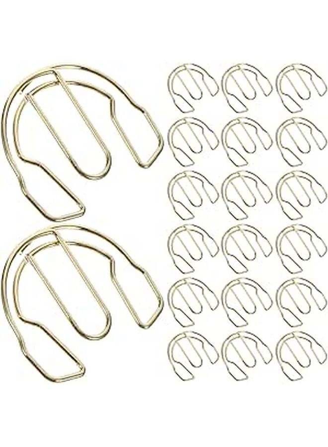 50pcs Gold Metal Headphone Shaped Paper Clips for Office School Document Organization Decorative and Practical Memo Clips - Image 1