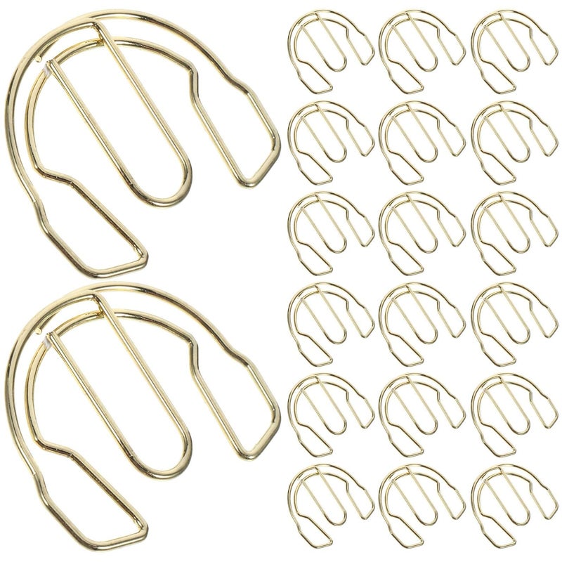 50pcs Gold Metal Headphone Shaped Paper Clips for Office School Document Organization Decorative and Practical Memo Clips - Image 2