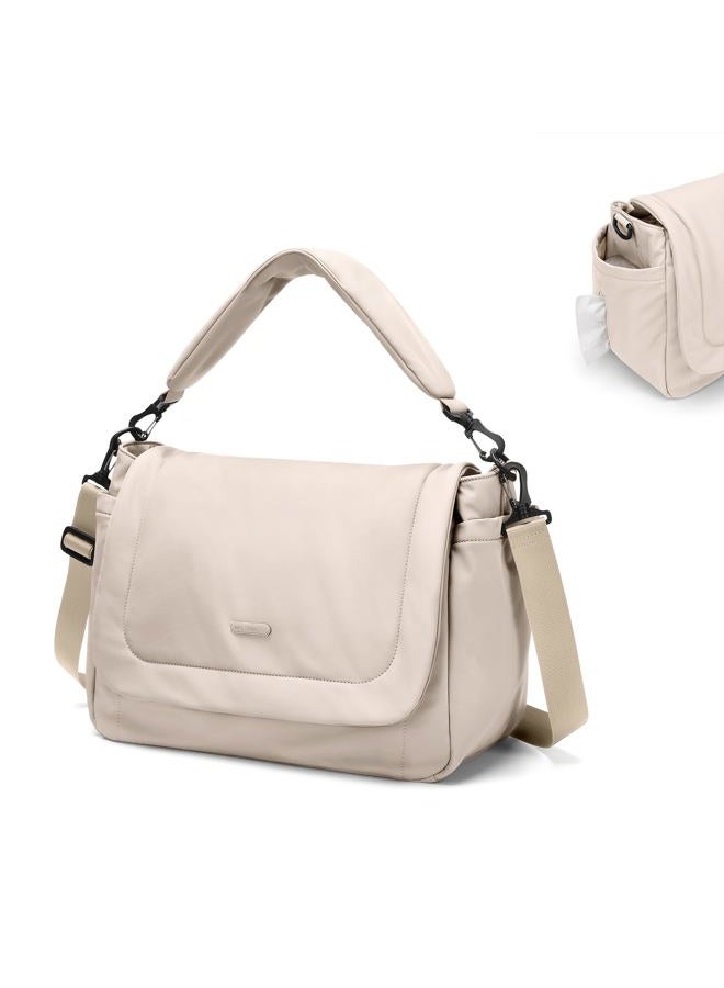 GOLF QUALITY 22L Puffer Diaper Bag Tote,Large Capacity Baby Diaper Tote Travel Bags Crossbody Hospital Bag for mom,Apricot - Image 1