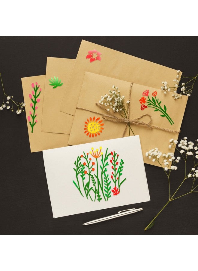 مارسبارك 20 قطعة من استنسل الزهور البرية لقالب الرسم، استنسل الزهور، استنسل الحائط، استنسل زنبركي قابل لإعادة الاستخدام، قوالب رسم للحيوانات الأليفة بنفسك، استنسل للرسم على الخشب، ديكور جدار المنزل (نمط دائري) - Image 5