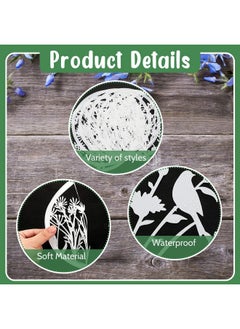 Marspark 20 Pieces Wildflower Stencils For Painting Template Flower Stencils Wall Stencils Reusable Spring Stencils Pet Diy Drawing Templates Stencils For Painting On Wood Wall Home Decor (Round Style)  - Image 3