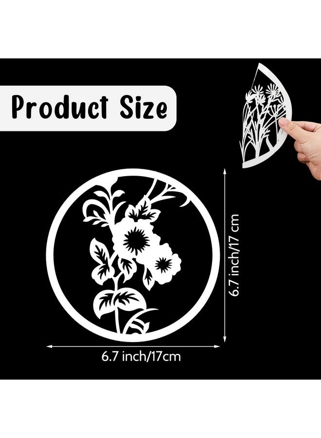 مارسبارك 20 قطعة من استنسل الزهور البرية لقالب الرسم، استنسل الزهور، استنسل الحائط، استنسل زنبركي قابل لإعادة الاستخدام، قوالب رسم للحيوانات الأليفة بنفسك، استنسل للرسم على الخشب، ديكور جدار المنزل (نمط دائري) - Image 2