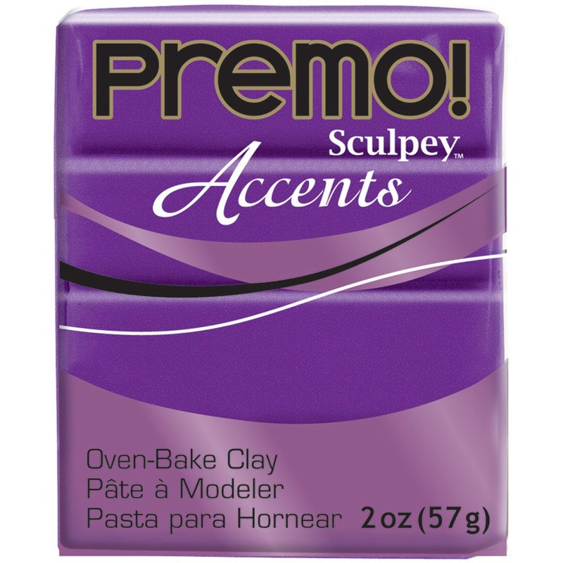 Polyform Polyform Premo! Sculpey Polymer Clay 2 Oz: Pearl Purple  - Image 1