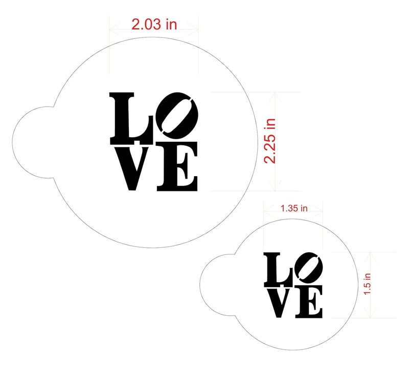 Designer Stencils C706 LOVE Sculpture Cookie Stencil Set, Beige/Semi-Transparent - Image 5