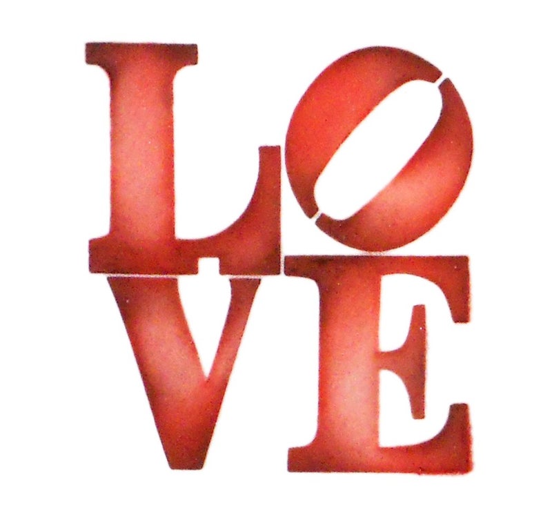 Designer Stencils C706 LOVE Sculpture Cookie Stencil Set, Beige/Semi-Transparent - Image 2