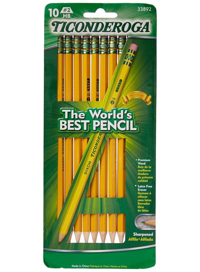 Dixon Ticonderoga No.2 Soft Pencil Yellow 10 Count(1Pack) - Image 1