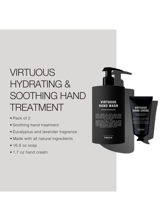 PREVIA Virtuous Soap Set - Soothing Hand Wash (16.9 oz) & Hydrating Hand Cream (1.7 oz), Nourishing Skincare Duo with Lavender & Geranium, Vegan & Natural Ingredients - Image 2