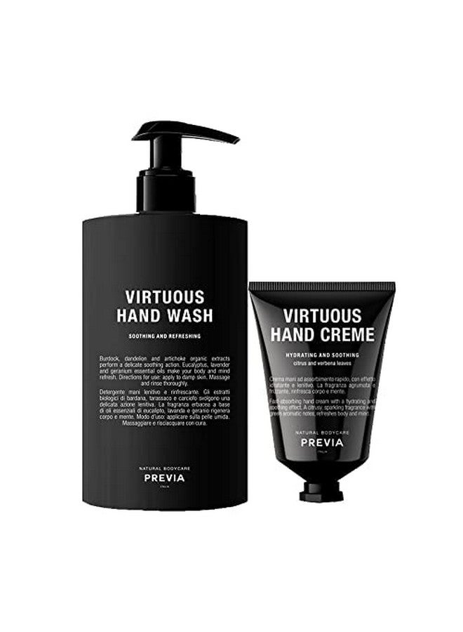 PREVIA Virtuous Soap Set - Soothing Hand Wash (16.9 oz) & Hydrating Hand Cream (1.7 oz), Nourishing Skincare Duo with Lavender & Geranium, Vegan & Natural Ingredients - Image 1