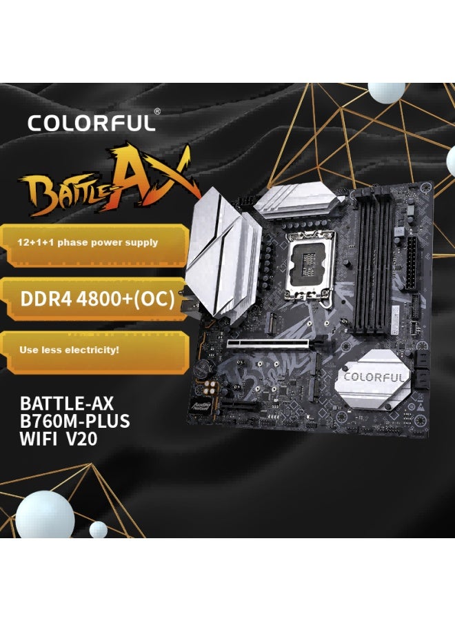 Colorful لوحة أم ملونة بطل-أكس B760m-plus Wifi V20 DDR4 نايتنجيل تدعم 14600k/13600kf - Image 1