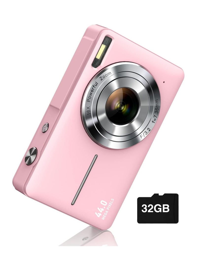 Digital Camera, FHD 1080P Children's Digital Dummy Camera 44MP Vlog Camera with Anti-Shake 16x Zoom, Compact Kids Camera  - Image 1