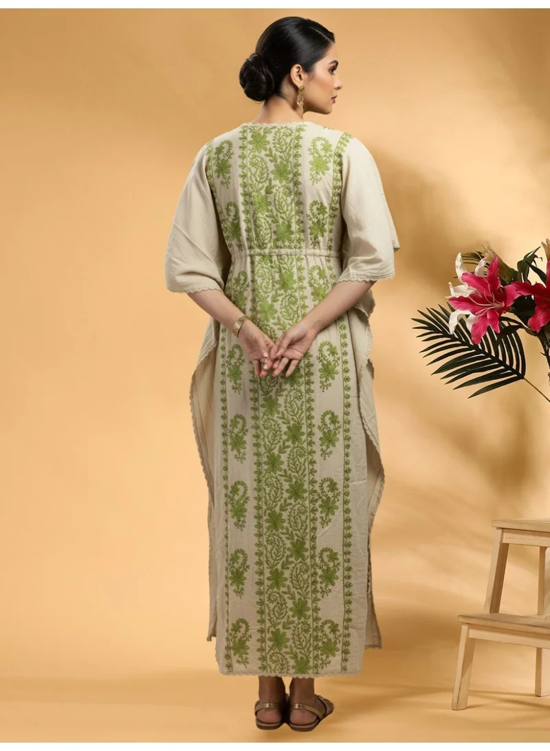 Alaya Hand Embroidered Chikankari Rayon Kaftan-AL3475