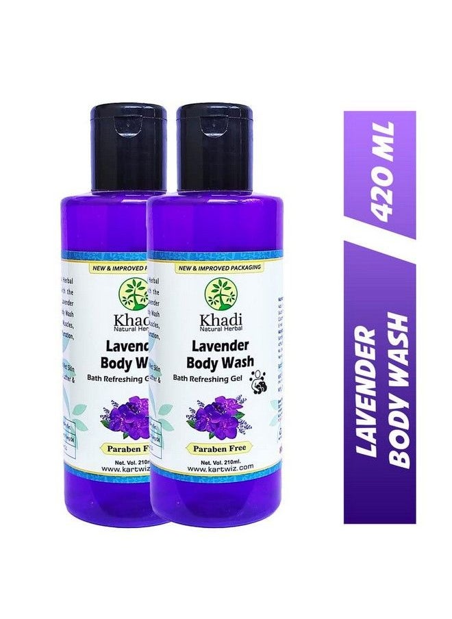 Khadi Natural Herbal - Lavender Body Washbath Refreshing Shower Gel 210Ml Pack Of 2 - Image 1