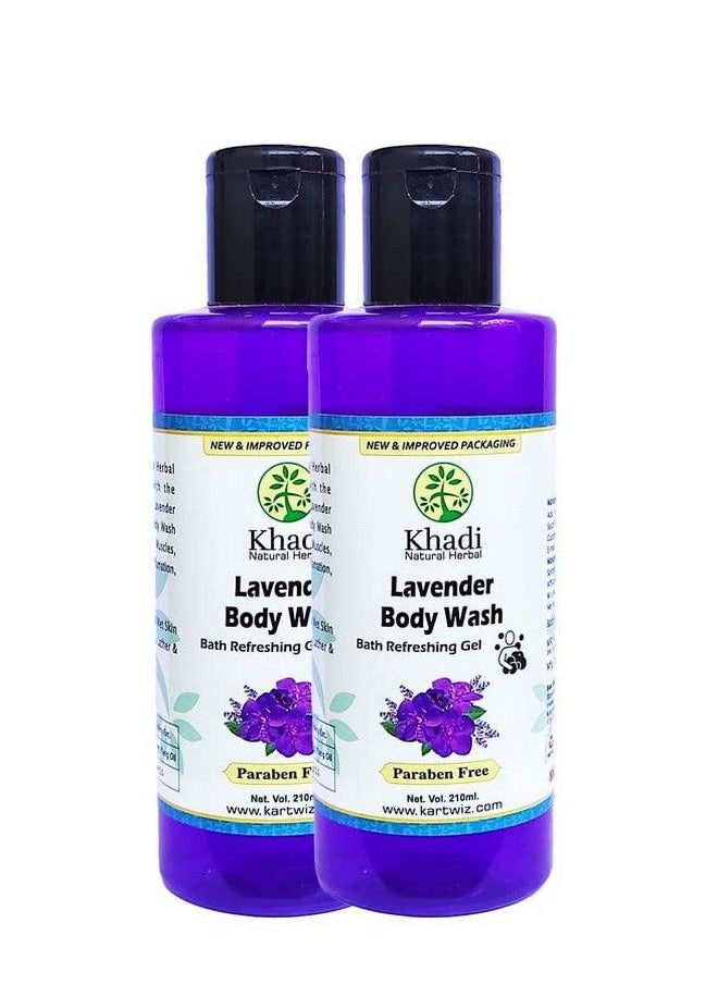 Khadi Natural Herbal - Lavender Body Washbath Refreshing Shower Gel 210Ml Pack Of 2 - Image 1