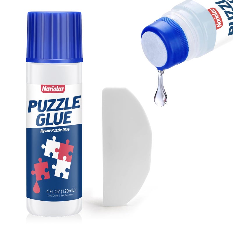 Nariolar Jigsaw Puzzle Glue Clear with Applicator Suitable for Fixing and Hanging Puzzles Quick Drying 4 Ounces - Image 3