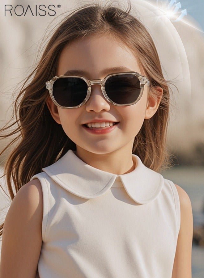رويس نظارات شمسية دائرية مستقطبة للأطفال، حماية من الأشعة فوق البنفسجية 400، نظارات شمسية لطيفة لقضاء العطلات على الشاطئ، عدسات عالية الدقة، نظارات شمسية قابلة للطي مع صندوق محمول صغير للأولاد والبنات والأطفال من سن 3 إلى 12 عامًا - Image 2