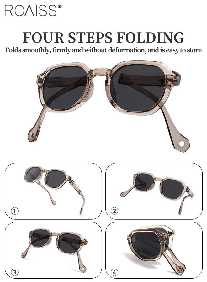 رويس نظارات شمسية دائرية مستقطبة للأطفال، حماية من الأشعة فوق البنفسجية 400، نظارات شمسية لطيفة لقضاء العطلات على الشاطئ، عدسات عالية الدقة، نظارات شمسية قابلة للطي مع صندوق محمول صغير للأولاد والبنات والأطفال من سن 3 إلى 12 عامًا - Image 4