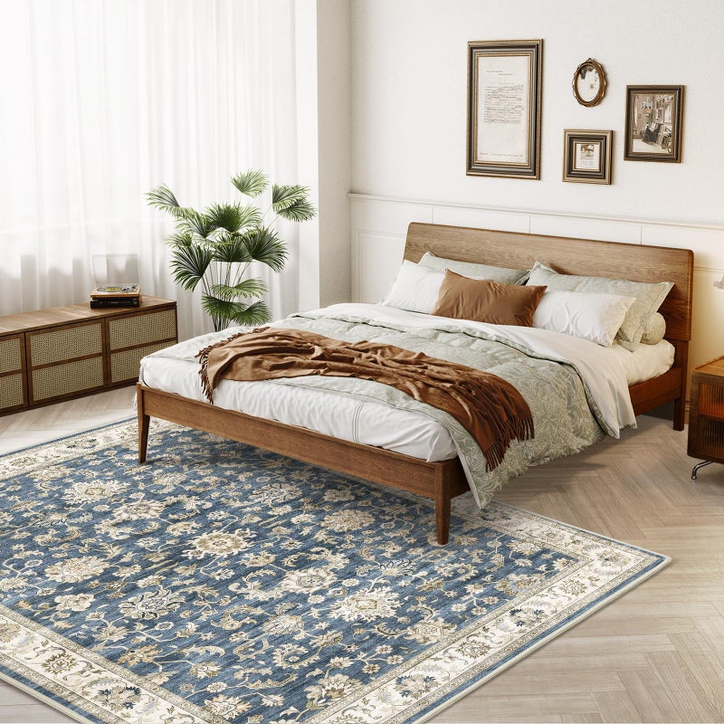 WITSHOCK 8x10 Area Rugs for Living Room: Machine Washable - Non Slip Modern Abstract Rug for Bedroom Dining Room - Stain Resistant for Household - Pet Owners (Blue) - Image 5
