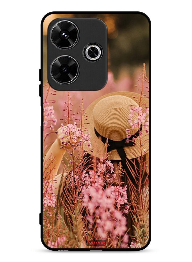 Tolwak Xiaomi Redmi 13 4G Protective Case Cover Hat Girl In Flowers - Image 1