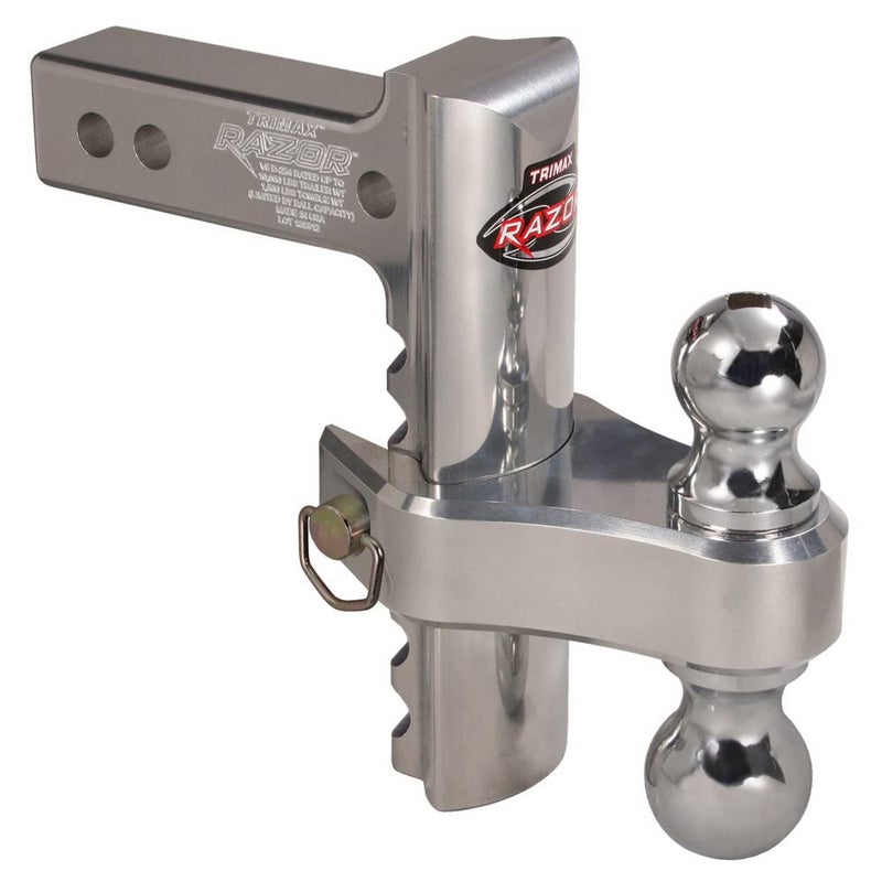 Trimax TRZ8ALRP 8 Pin Clip Aluminum Drop HitchDual Ball Included