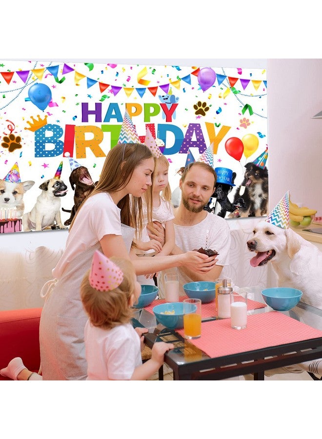 Tatuo Dog Happy Birthday Backdrop Banner - Puppy Photography Background - Cartoon Photo Backdrop for Pet Party Supplies and Dog Owner Celebrations - Image 2