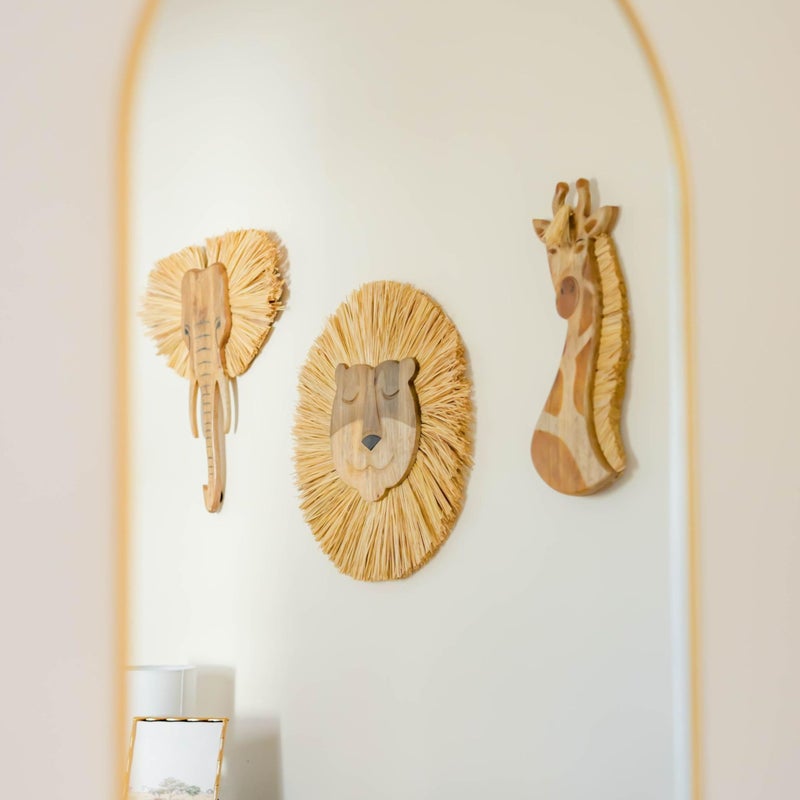 Crane Baby Wooden Safari Wall Decor, Wood Animal Nursery Wall Art, Boho Gender-Neutral Safari Room Decor Elephant 21L X 21W Brown - Image 4