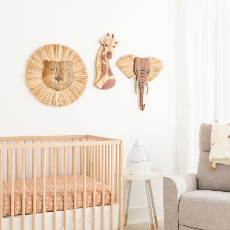 Crane Baby Wooden Safari Wall Decor, Wood Animal Nursery Wall Art, Boho Gender-Neutral Safari Room Decor Elephant 21L X 21W Brown - Image 2