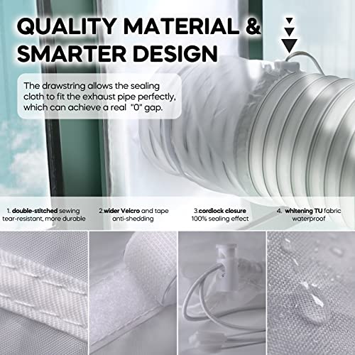 Loviga Portable Air Conditioner Window Kit, Window Vent Seal Kit for Portable Air Conditioner Dryer, 2022 Upgraded 100% Sealing Waterproof Easy to Install, 10x40-64 inches Length Adjustable - Image 5