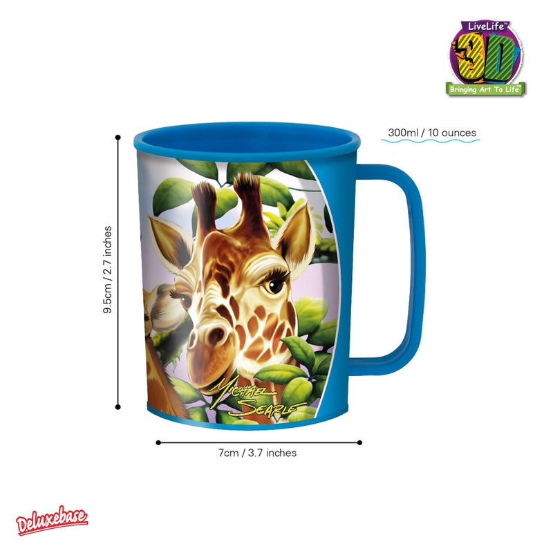 3D LiveLife Drinking Cup - Giraffe Traffic from Deluxebase. Lenticular 3D Safari Plastic Tumbler, 10 fl oz BPA-Free Reusable Drinkware. Animal Themed Cup and Durable Party Favour Gift - Image 4