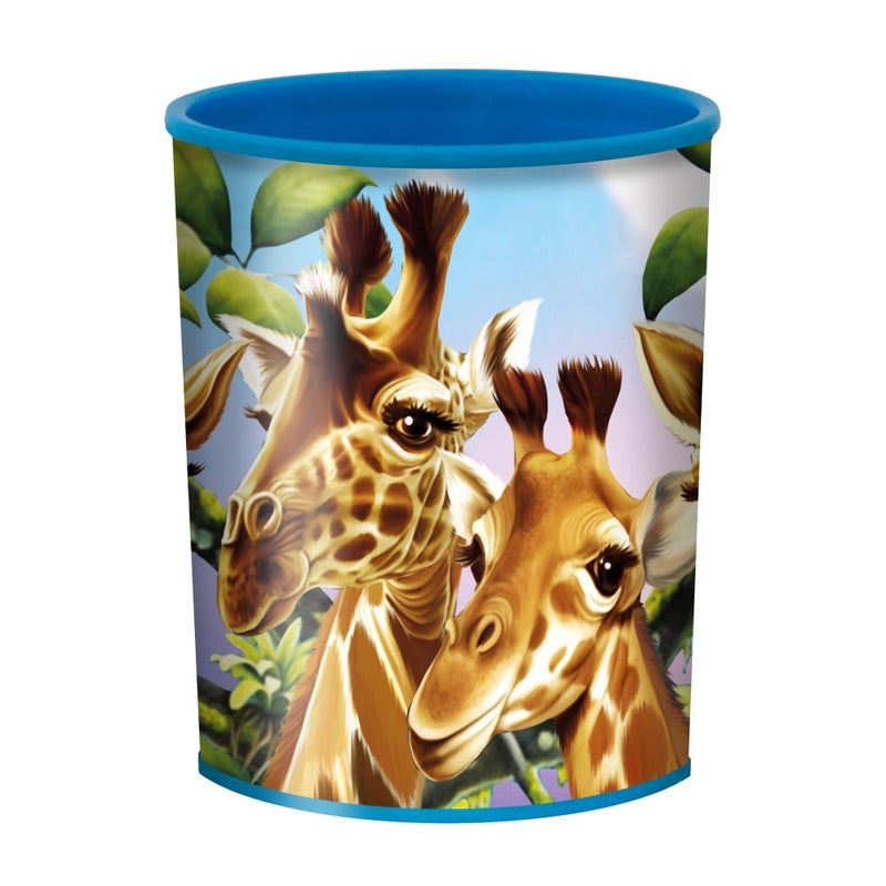 3D LiveLife Drinking Cup - Giraffe Traffic from Deluxebase. Lenticular 3D Safari Plastic Tumbler, 10 fl oz BPA-Free Reusable Drinkware. Animal Themed Cup and Durable Party Favour Gift - Image 2