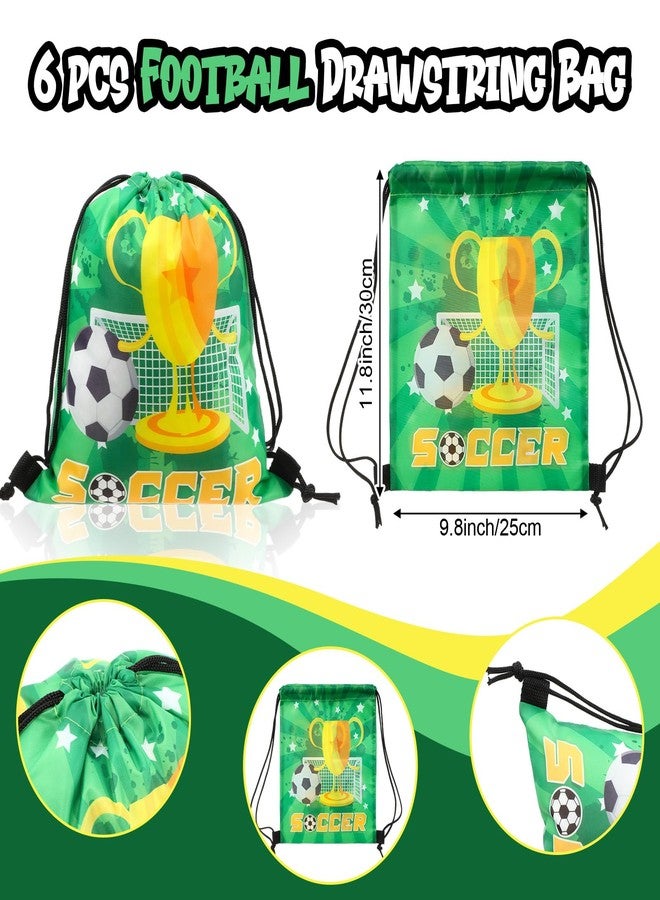 Maxdot 81 Pcs Soccer Party Favors Set Water Bottle Drawstring Bags Acrylic Keychain Knotted Bracelet 50 Stickers Oil Pen Sports Favors for Team Gifts Party Supplies - Image 2