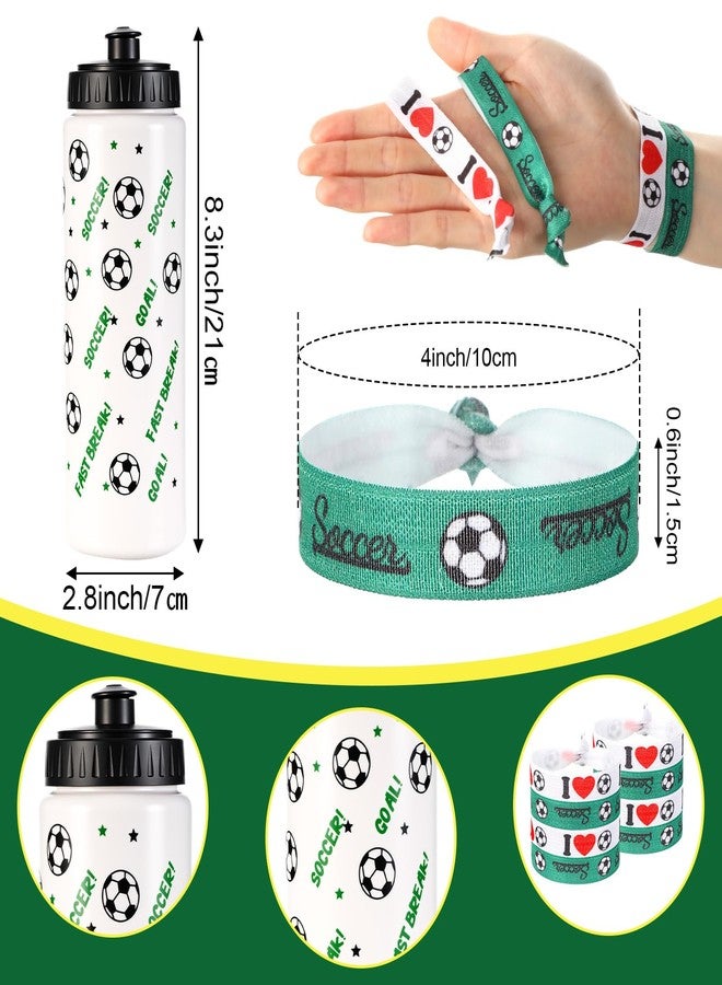 Maxdot 81 Pcs Soccer Party Favors Set Water Bottle Drawstring Bags Acrylic Keychain Knotted Bracelet 50 Stickers Oil Pen Sports Favors for Team Gifts Party Supplies - Image 3