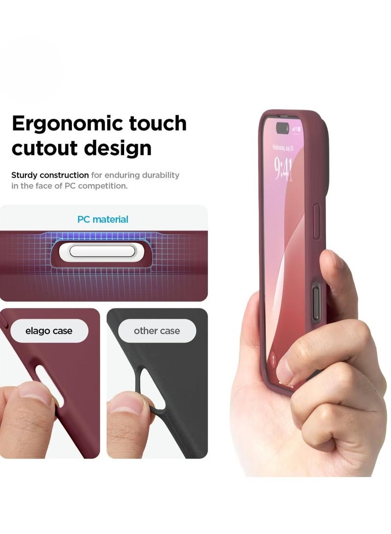 ELTRAZONE iPhone 16 Pro Case Cover – Burgundy, Full Body Protection, Shockproof, Slim Design with Anti-Scratch Soft Microfiber Lining - Image 4