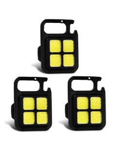 Reko 3 Pack Rechargeable Keychain Mini Flashlight, 800Lumens COB Bright Rechargeable Keychain Flashlights  - Image 1