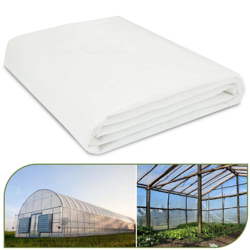 chicarry Greenhouse Plastic Sheeting, 12 x 25ft 6 mil Clear Greenhouse Film, UV Resistant Plastic Sheeting Heavy Duty, Polyethylene Green House Plastic Cover for Farms, Garden, Agriculture - Image 1