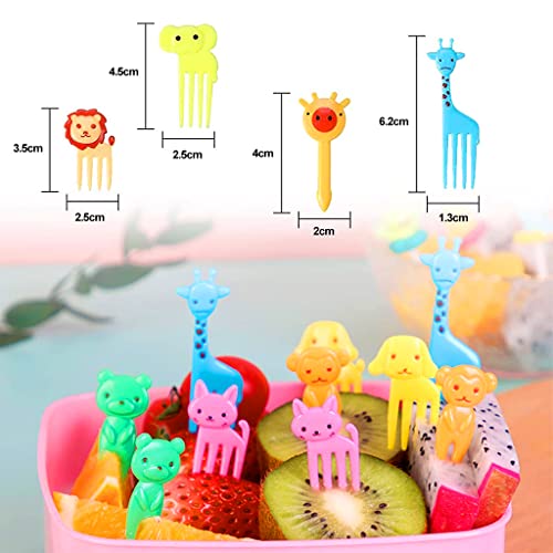 HASTHIP® 10 Pcs Dessert Fruit Forks for Kids, Cute Animals Little Mini Cartoon Toothpick for Cake Dessert Pastry Party Supply, Reusable, Food Grade Plastic, Random Color (Giraffe) - Image 5