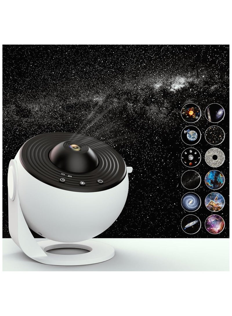 Star Projector,Planetarium Projector Galaxy for Bedroom,360 Degree Rotation Night Light with 4K Replaceable 12 Discs Large Projection Area Sky Kids Adults Gifts.  - Image 1